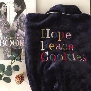 Kate Spade Fleece Robe Hope Peace Cookies